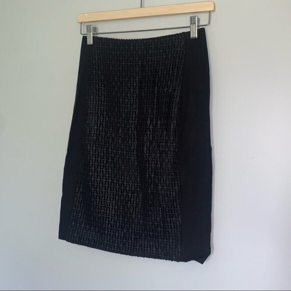 Roland Mouret for Banana Republic Pencil Skirt Black Metallic Embellished Size 2 - Picture 2 of 8